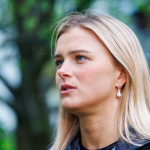 rida Karlsson under en pressträff med svenska skidlandslaget den 30 september 2025 i Östersund.