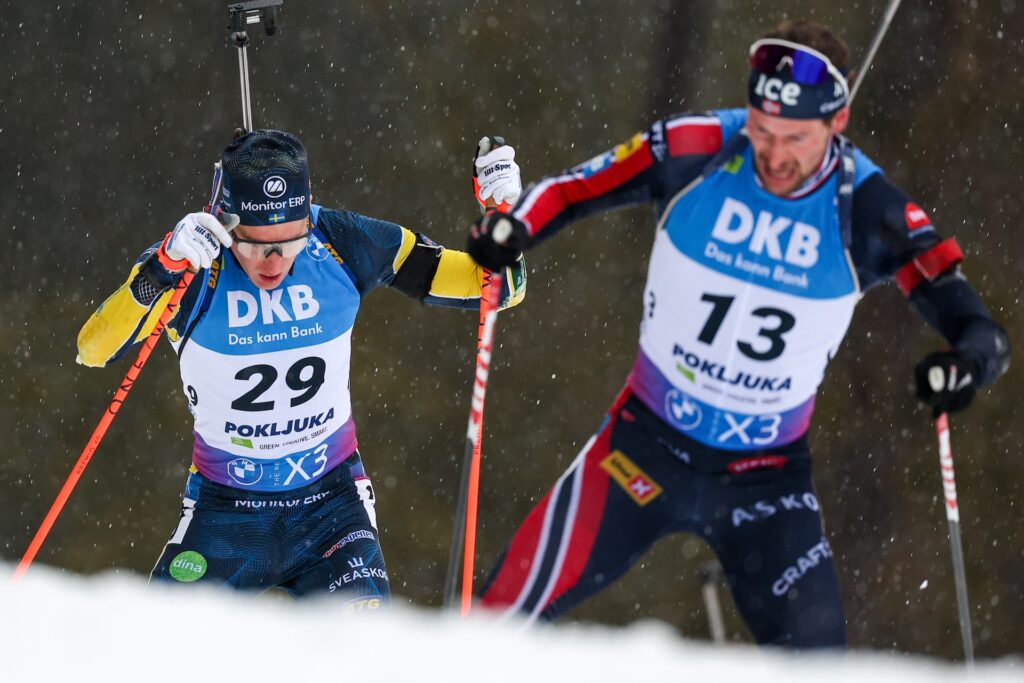 Martin Ponsiluoma og Sturla Holm Lægreid WC Pokljuka 2025 Foto: GEPA pictures/ Matic Klansek © Bildbyrån