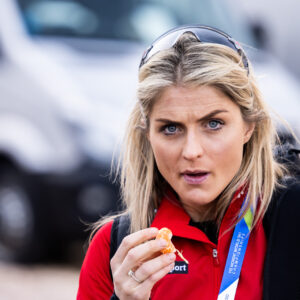 230221 Therese Johaug, expert commentator of NRK ahead of a cross-country training session ahead of the FIS Nordic Ski World Championships on February 21, 2023 in Planica.
