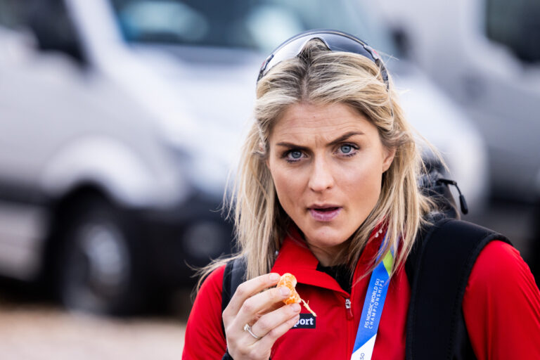 230221 Therese Johaug, expert commentator of NRK ahead of a cross-country training session ahead of the FIS Nordic Ski World Championships on February 21, 2023 in Planica.