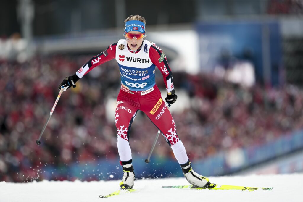 Therese Johaug under VM-stafetten I Trondheim. Foto: Modica/NordicFocus