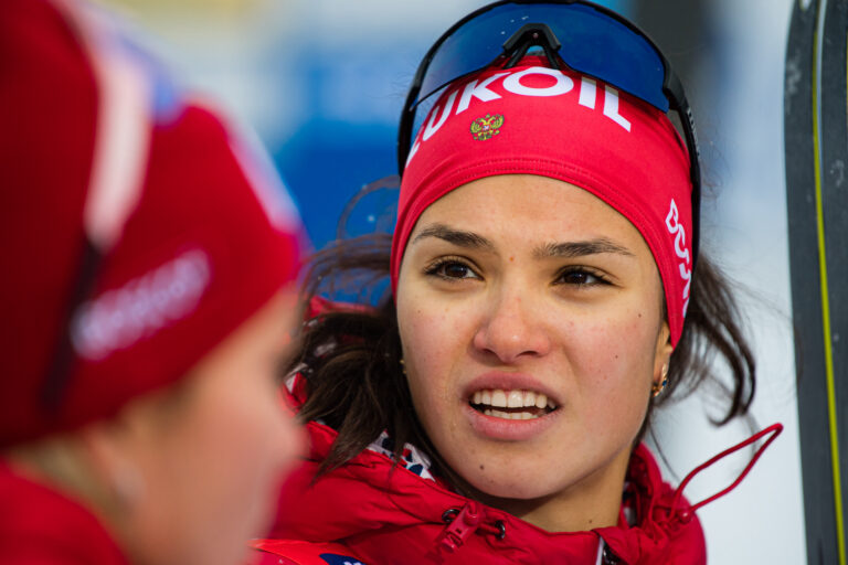 Veronika Stepanova of Russia I after the Women's Cross Country Skiing Relay 4x5,0 km during the FIS Cross-Country World Cup on December 5, 2021 in Lillehammer.