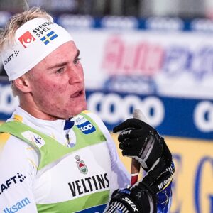 Alvar Myhlback Of Sweden competes in the FIS Cross-Country World Cup Men's Sprint Classic Semi Finals on November 29, 2025 in Ruka.