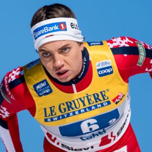 Kristine Stavås Skistad of Norway competes in the Women's Team Sprint qualification during the FIS Cross-Country World Cup on March 22, 2025 in Lahtis.