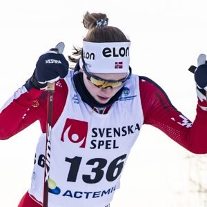 Tone Lise Pedersen, Tromso Skiklubb langrenn, tävlar i 10 km klassisk under Smart Energy Cup Skandinavisk Cup den 12 januari 2025 i Falun. Foto: