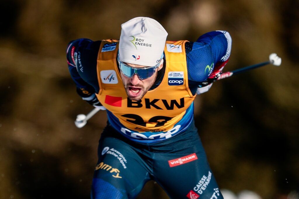 Lucas Chanavat vant sprinten under verdenscupen i Davos. Foto:  Modica/NordicFocus