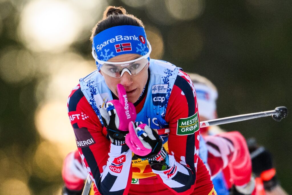 Heidi Weng of Norway competes in the women's 20 km skiathlon during FIS Cross-Country World Cup on December 6, 2025 in Trondheim. Photo: