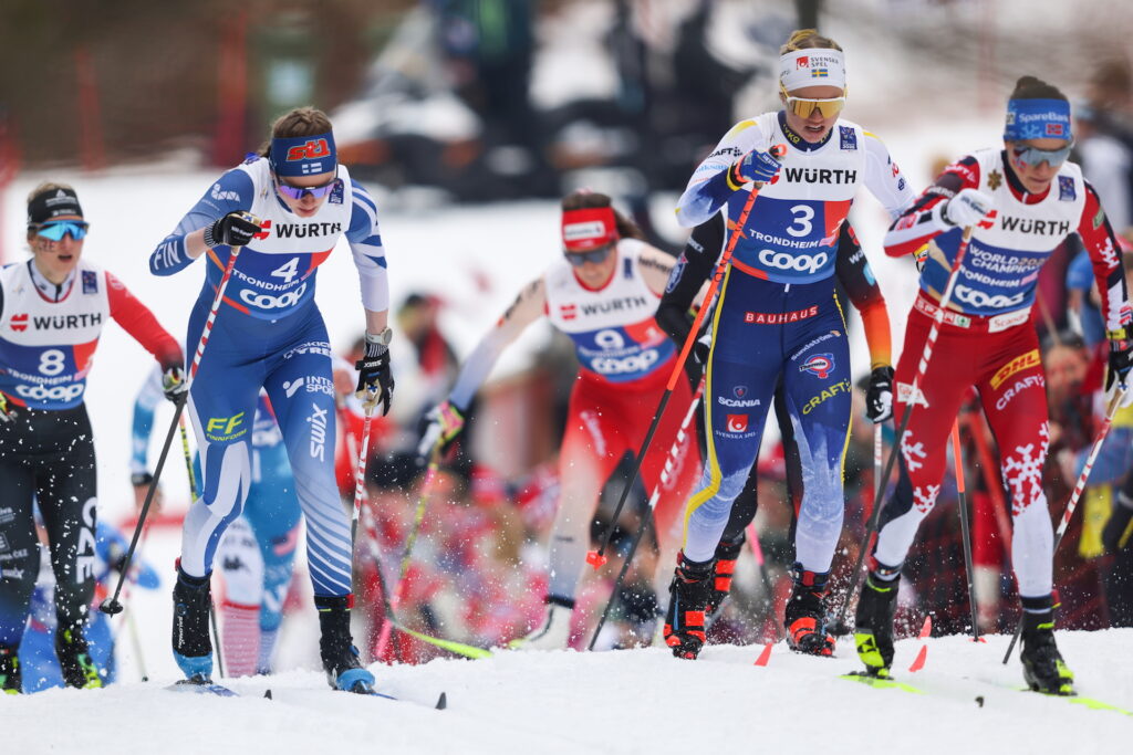 Johanna Matintalo (FIN), Emma Ribom (SWE) and Heidi Weng (NOR).