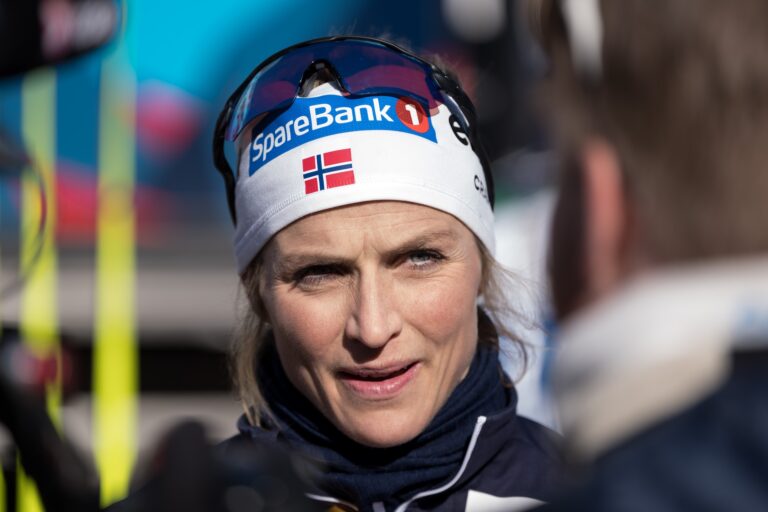 Therese Johaug of Norway is being interviewed during the FIS Cross-Country World Cup on March 22, 2025 in Lahti.