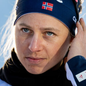 Tiril Kampenhaug Eckhoff of Norway after women's 7,5 km biathlon sprint during the IBU World Cup on March 18, 2023 in Oslo.