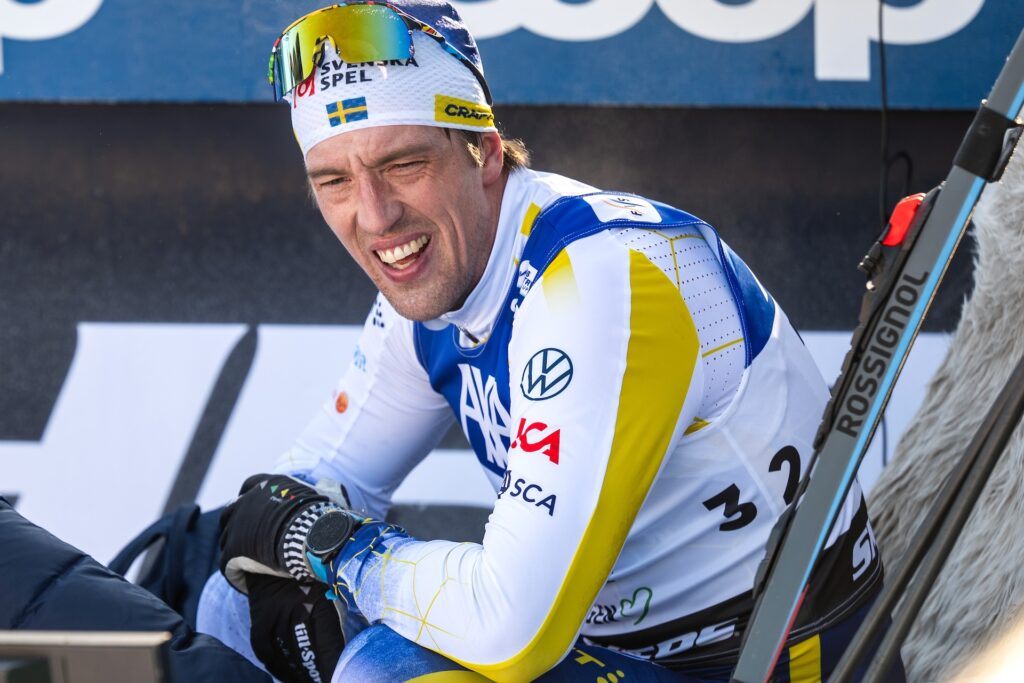 Calle Halfvarsson of Sweden in the leaders chair after competing in the men's 10 km classic technique interval start during the FIS Cross-Country World Cup on January 18, 2026 in Oberhof. 
Photo: Johanna Säll / BILDBYRÅN 