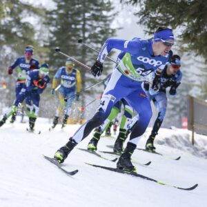 230224 Skidor PLANICA,SLOVENIA,24.FEB.23 - NORDIC SKIING, CROSS COUNTRY SKIING - FIS Nordic World Ski Championships, skiathlon, men. Image shows Kaarel Kasper Korge (EST).