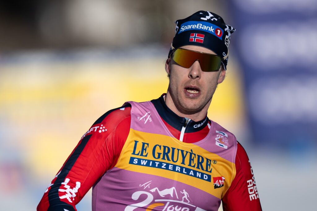 Mattis Stenshagen of Norway after competing in the men's 20km classic technique pursuit during day 5 of Tour de Ski on January 1, 2026 in Toblach. Photo: