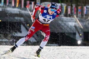Filip Skari of Norway competes in the men's sprint prologue during the FIS Cross-Country World Cup on January 17, 2026 in Oberhof.
