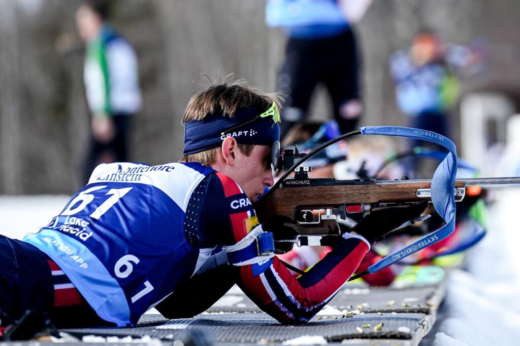 04.03.2026, Lake Placid, United States of America (USA): Ole Suhrke (NOR) - IBU Cup Biathlon, sprint men, Lake Placid (USA). www.nordicfocus.com. © Vanzetta/NordicFocus. Every downloaded picture is fee-liable.