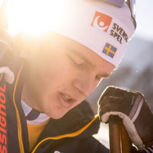 Edvin Anger of Sweden after competing in the men's 10 km free technique interval start during the FIS Cross-Country World Cup on December 14, 2025 in Davos.