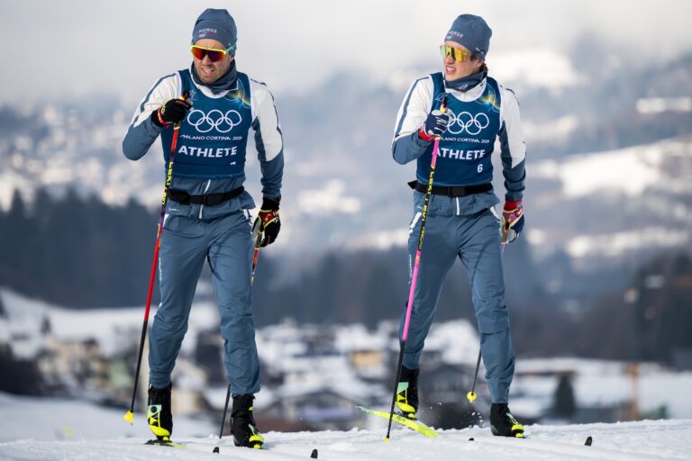260205 Emil Iversen and Johannes Høsflot Klæbo of Norway at a Cross-Country Skiing training session during day -1 of the 2026 Winter Olympics on February 5, 2026 in Val di Fiemme.