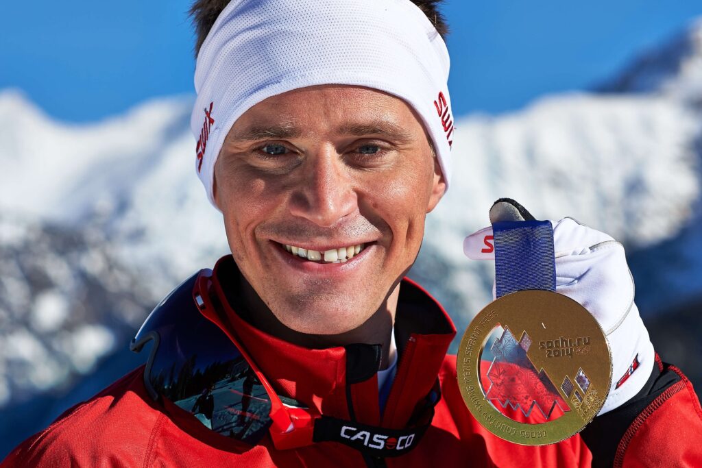 Ola Vigen Hattestad med sprint-gullet fra OL i Sotsji i 2014. Foto: NordicFocus.