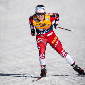 Helene Marie Fossesholm of Norway competes in the Women's Sprint qualification during day one of the Tour de Ski on December 28, 2024 in Toblach.