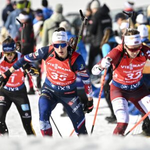 Justine Braisaz-Bouchet (FRA), Baiba Bendika (LAT), WC Holmenkollen 2026., Foto: Authamayou/NordicFocus.