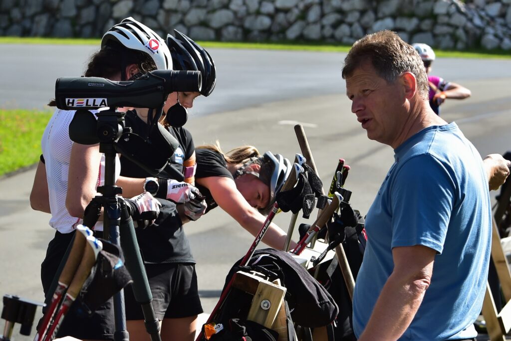 Lara Wagner (AUT), Reinhard Gösweiner (AUT) - Biathlon summer training, Hochfilzen (AUT).