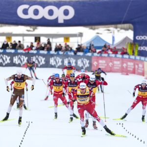 Emil Iversen (NOR), Johannes Hoesflot Klaebo (NOR), (l-r) - FIS world cup cross-country, skiathlon, Trondheim (NOR).