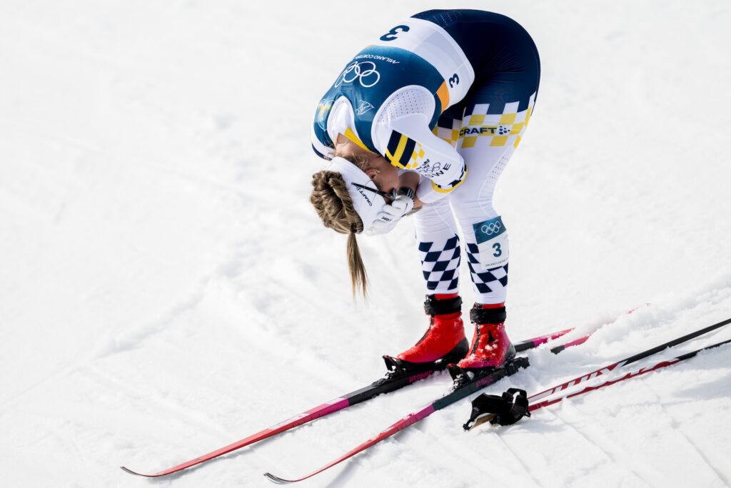 Johanna Hagström var knust etter exiten i kvartfinalen på OL-sprinten. Foto: Joel Marklund / BILDBYRÅN