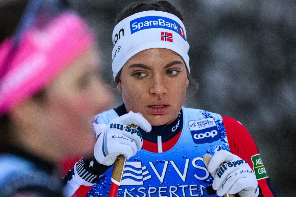 260312 Kristine Stavås Skistad of Norway looks dejected after women's classic technique sprint final during the FIS Cross-Country World Cup on March 12, 2026 in Drammen. Photo: / COP 238 / MM0062